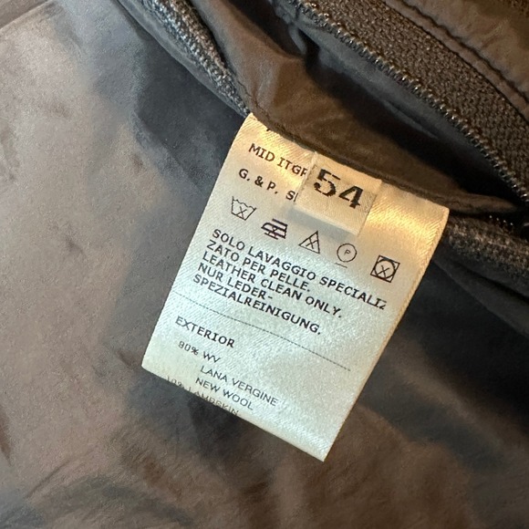 Gallotti Mens New Wool Lambskin Plaid Coat Fur Collar Gray FullZip Lined Size 54 - Picture 8 of 11